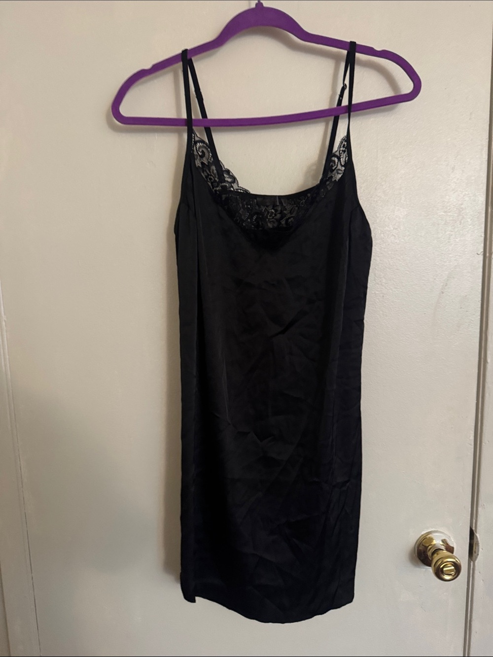 Black Lace-Trim Slip Dress - Women Intimates